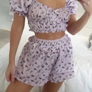 🍋 Floral Pink Shorts fll